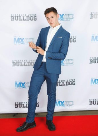 Sophomore Brendon Morris-Dice strikes a pose on the red carpet. He traveled to Hollywood for the premier of short film Everyone Loves Bulldog in which he secured a featured role.