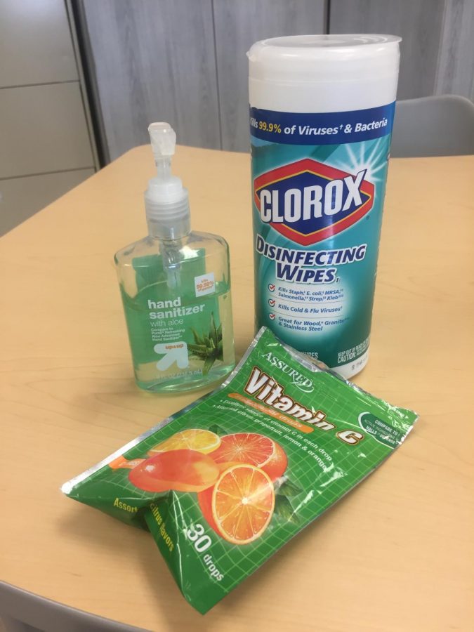 Clorox%2C+hand+sanitizer%2C+and+cough+drops+are+some+of+the+many+items+people+are+using+to+try+and+prevent+the+coronavirus.+The+coronavirus+has+been+spreading+through+several+city%E2%80%99s+causing+stores+to+be+forced+to+restock%2C+and+causing+jobs+and+schools+to+close.