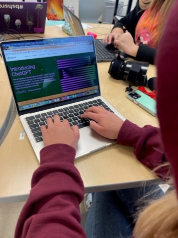 A Big Spring High School student works within the classroom on school assignments, while easily having ChatGPT open in another tab. 