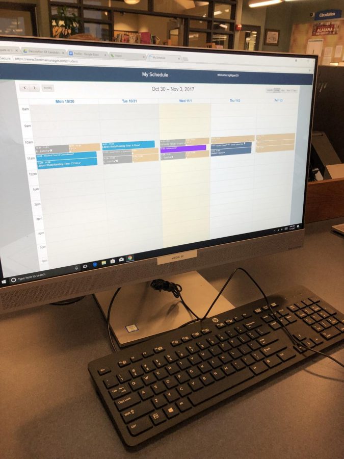 Flextime manager viewed on the computer whenever you log onto your school account.