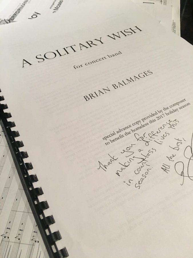 The autographed score to "A Solitary Wish" will be preformed on Dec 11 in the High School Auditorium. 