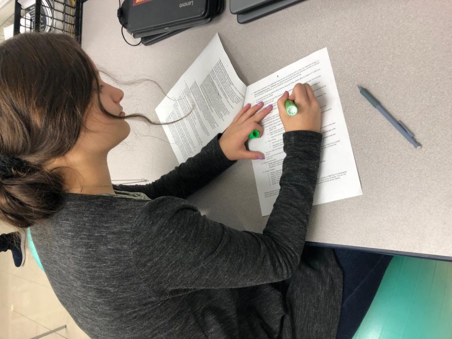 A student prepares for her standardized exam in May. Kennedy Sheriff is in 9th grade and will take the Biology Keystone. 