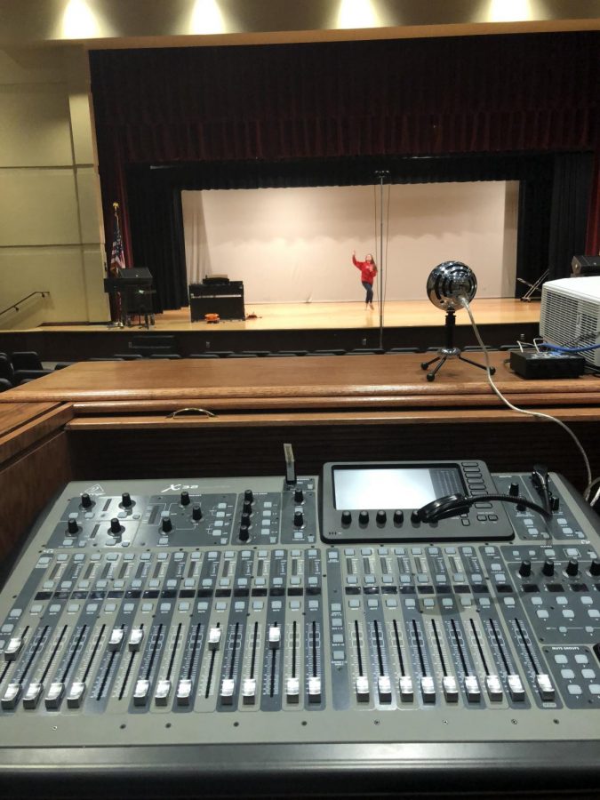 This is the sound board that is used in Lighting and Sound Design and is located in the auditorium. The sound board was a new addition to the course due to being new this school year. 