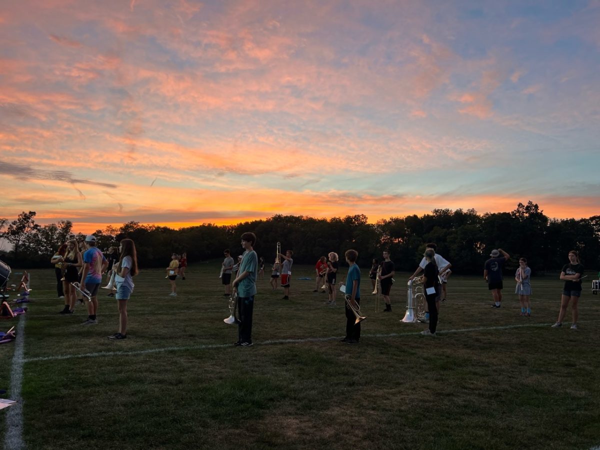 Band members are set for an evening rehearsal. 