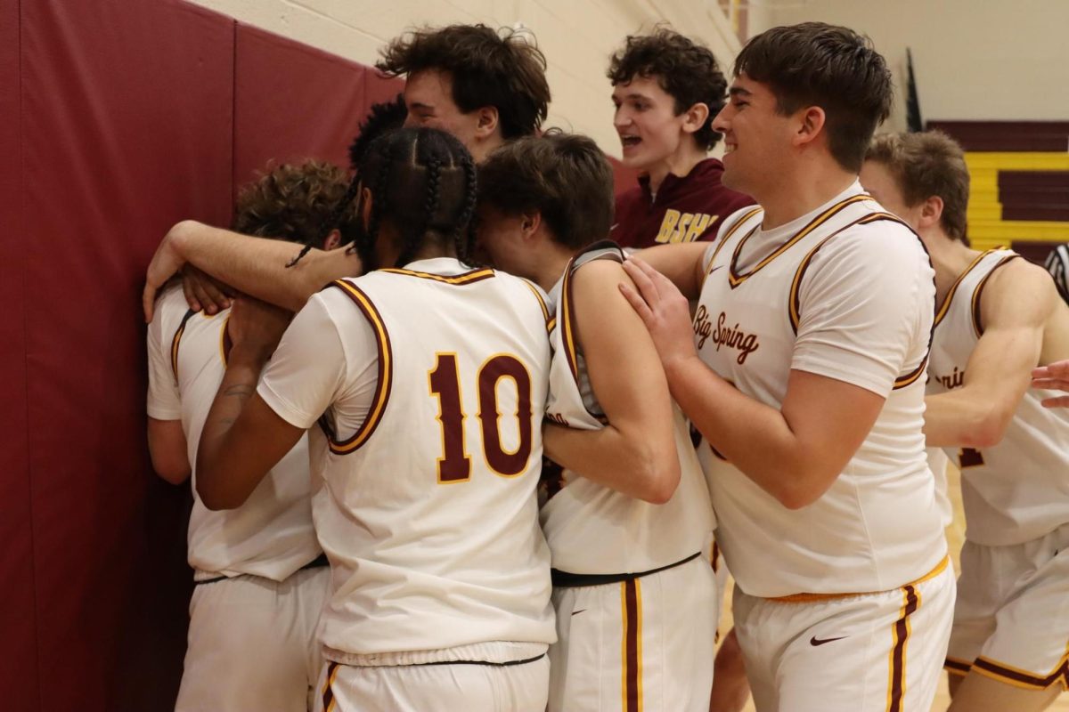 Big Spring Basketball team congratulates Senior Jake Knouse for reaching 1,000 career points. 
