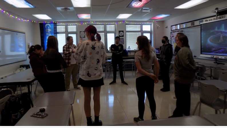 Students in theater club play “Count to 20.” Where they must count to 20 without anyone saying the number at the same time.